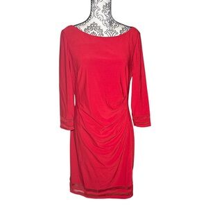 Jessica Howard Vibrant Red Long Sleeve Dress